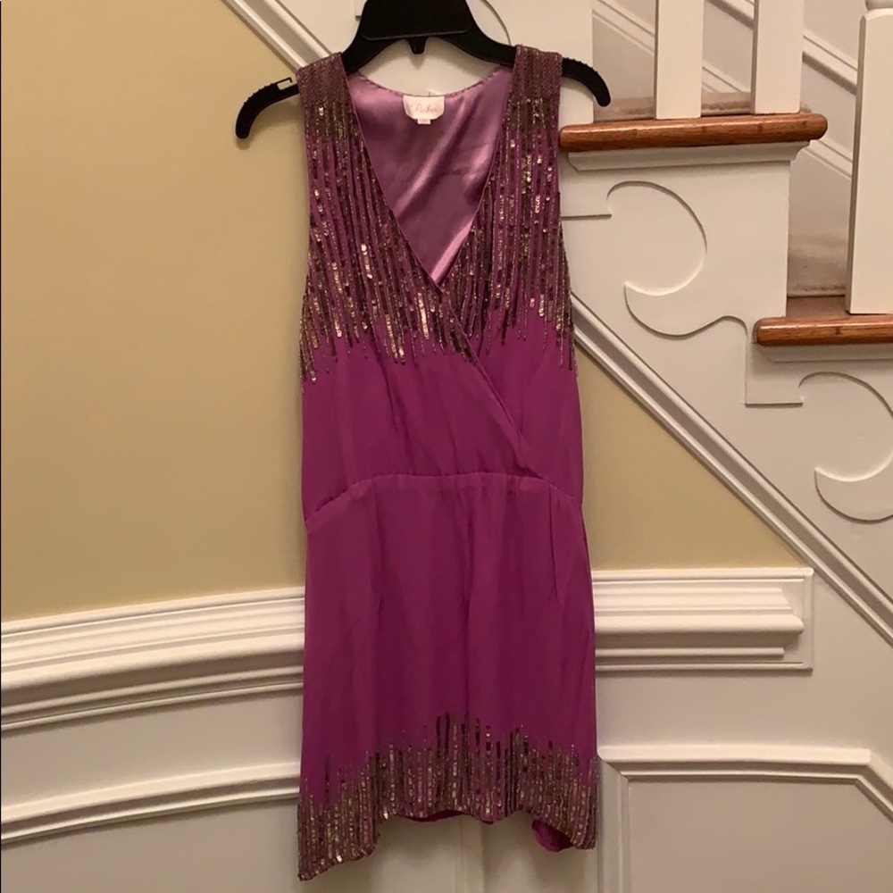 Parker Beaded Cocktail Dress - Fuschia / SZ XS